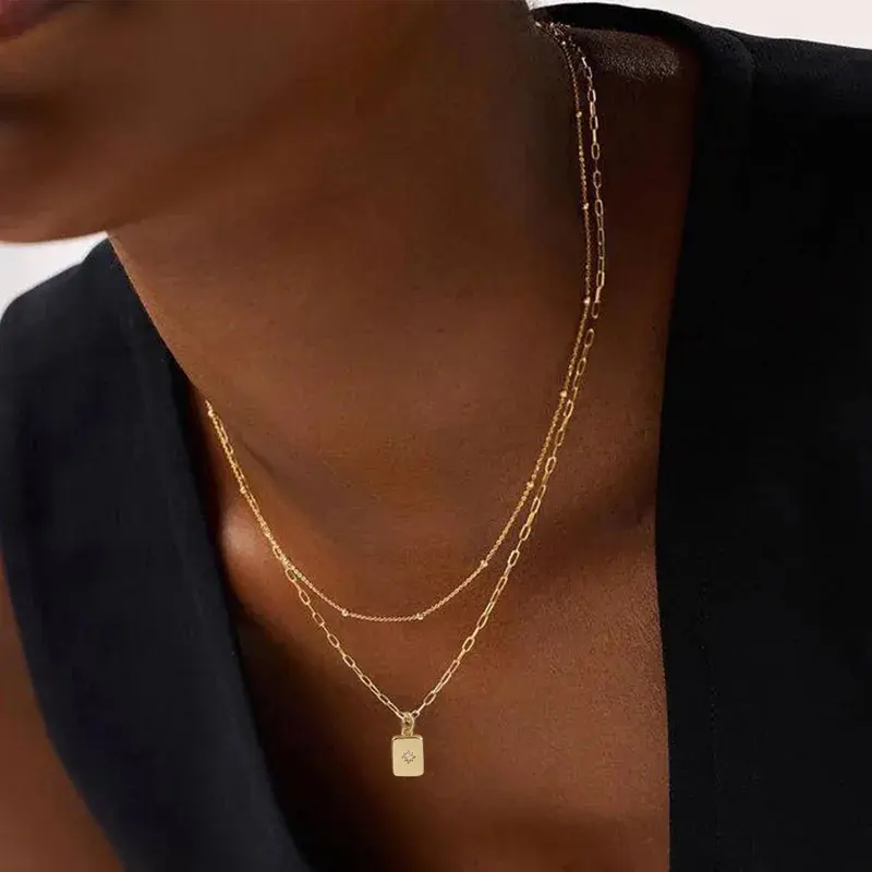 Bar Pendent Layer Necklace - FY0069